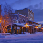 Downtown Truckee at Night Winter